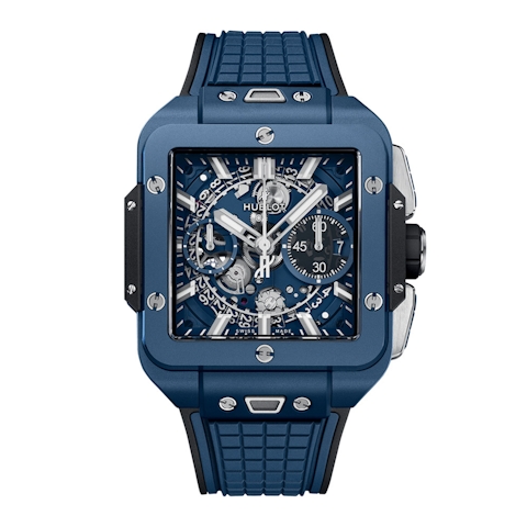 Vertical Square Bang Unico Blue Ceramic 42mm