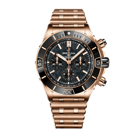 Vertical Breitling Super Chronomat 44 B01 Automatic Chronograph 18K Rose Gold RB01365A1B1R1