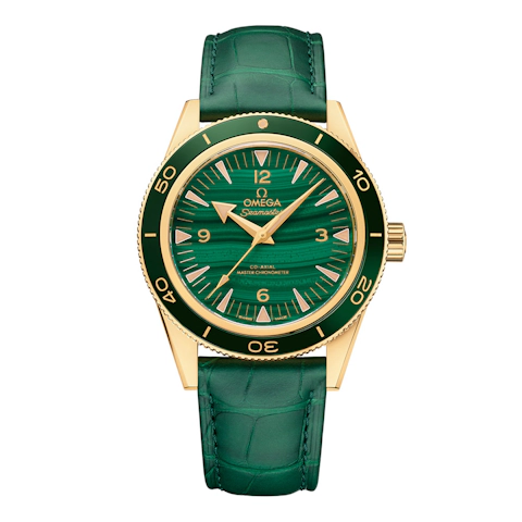 Vertical Omega Seamaster 300 18K Yellow Gold 41mm 234.63.41.21.99.001