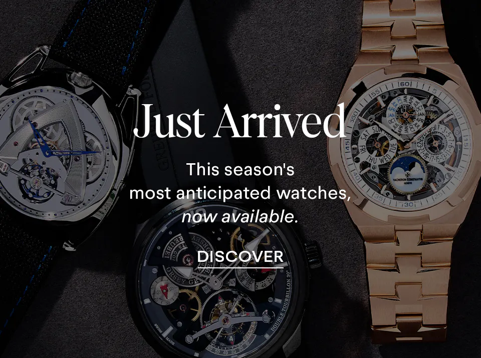 Greubel Forsey, Frederique Constant tourbillon, and Vacheron Constantin Overseas skeleton watches — new arrival pre-owned luxury watches at The 1916 Company