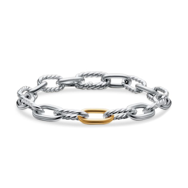 DY Madison Chain Bracelet in Sterling Silver with 18K Yellow Gold