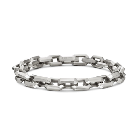 Vertical Streamline Heirloom Chain Link Bracelet in Sterling Silver, 7.5mm