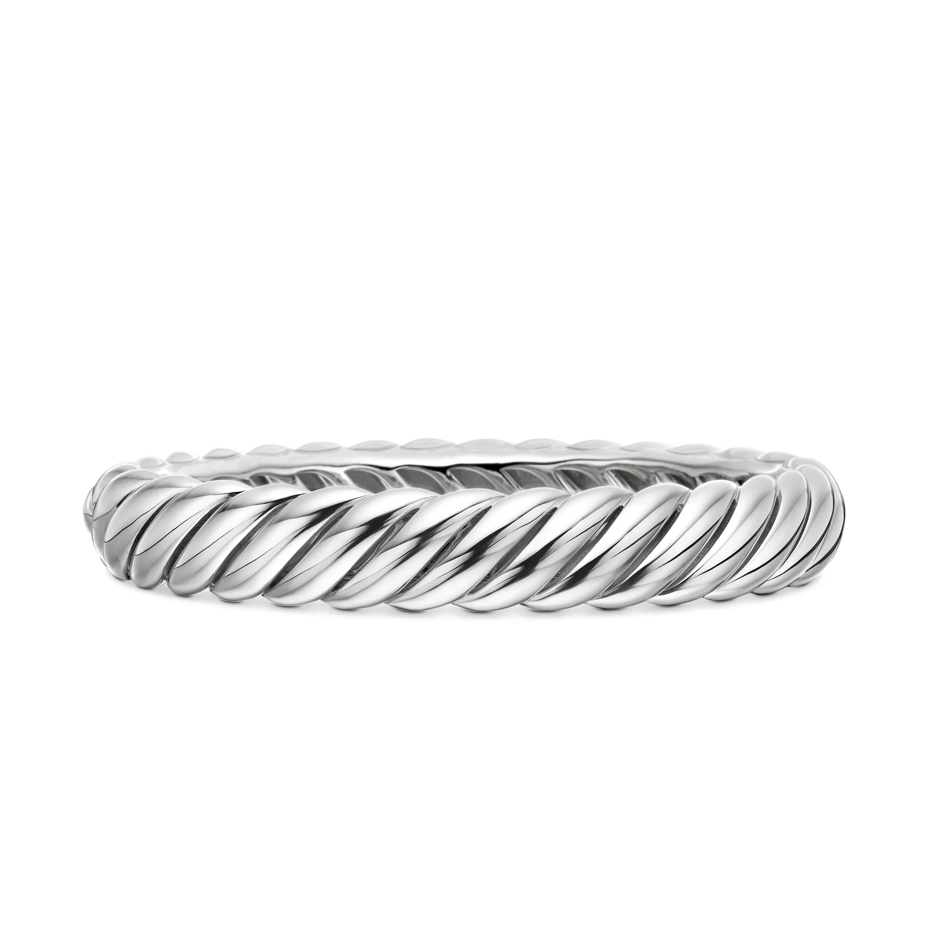Vertical Sculpted Cable Bracelet in Sterling Silver, 10mm