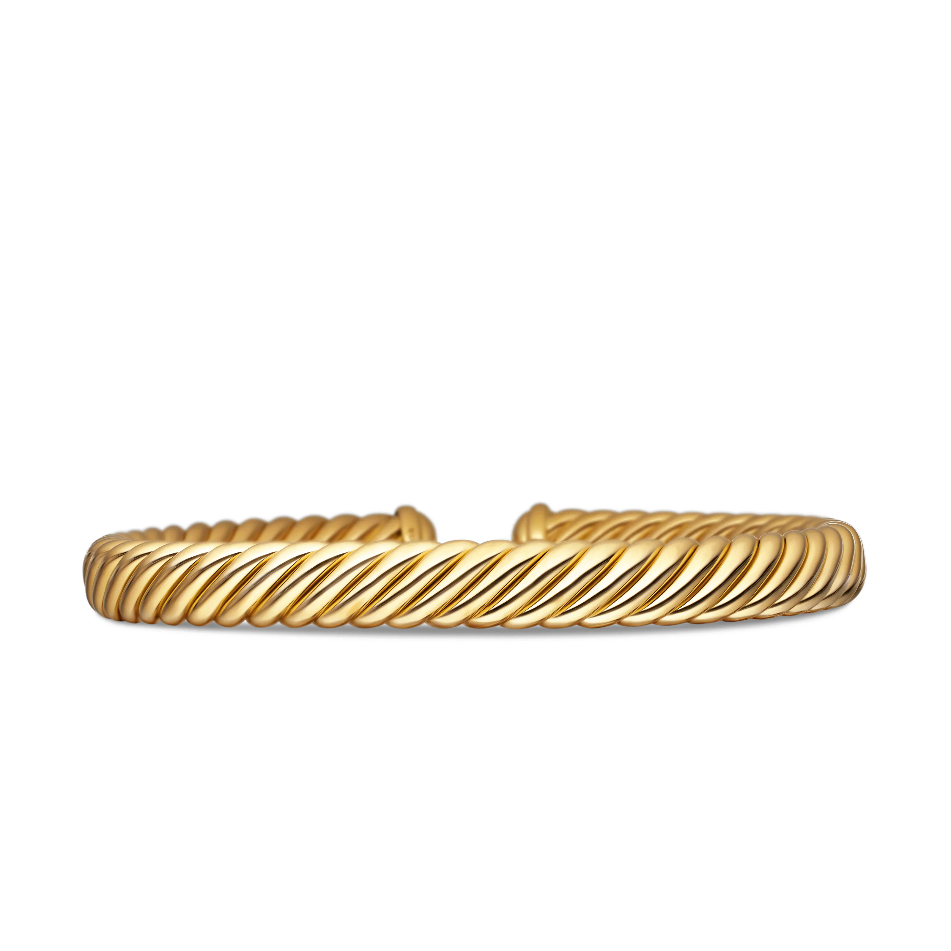 Vertical Modern Oval Cablespira Bracelet in 18K Yellow Gold, 7mm