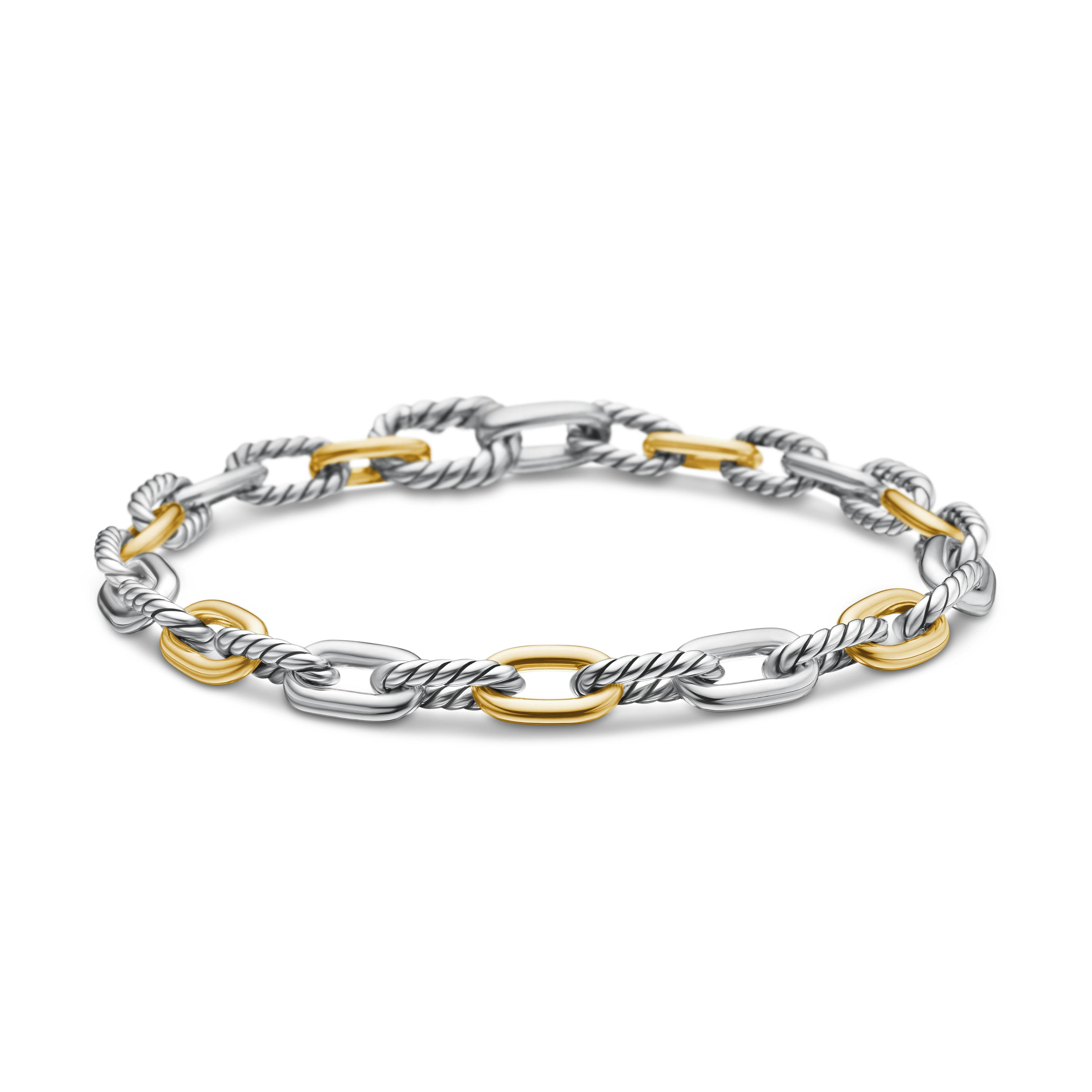 DY Madison Chain Bracelet in Sterling Silver with 18K Yellow