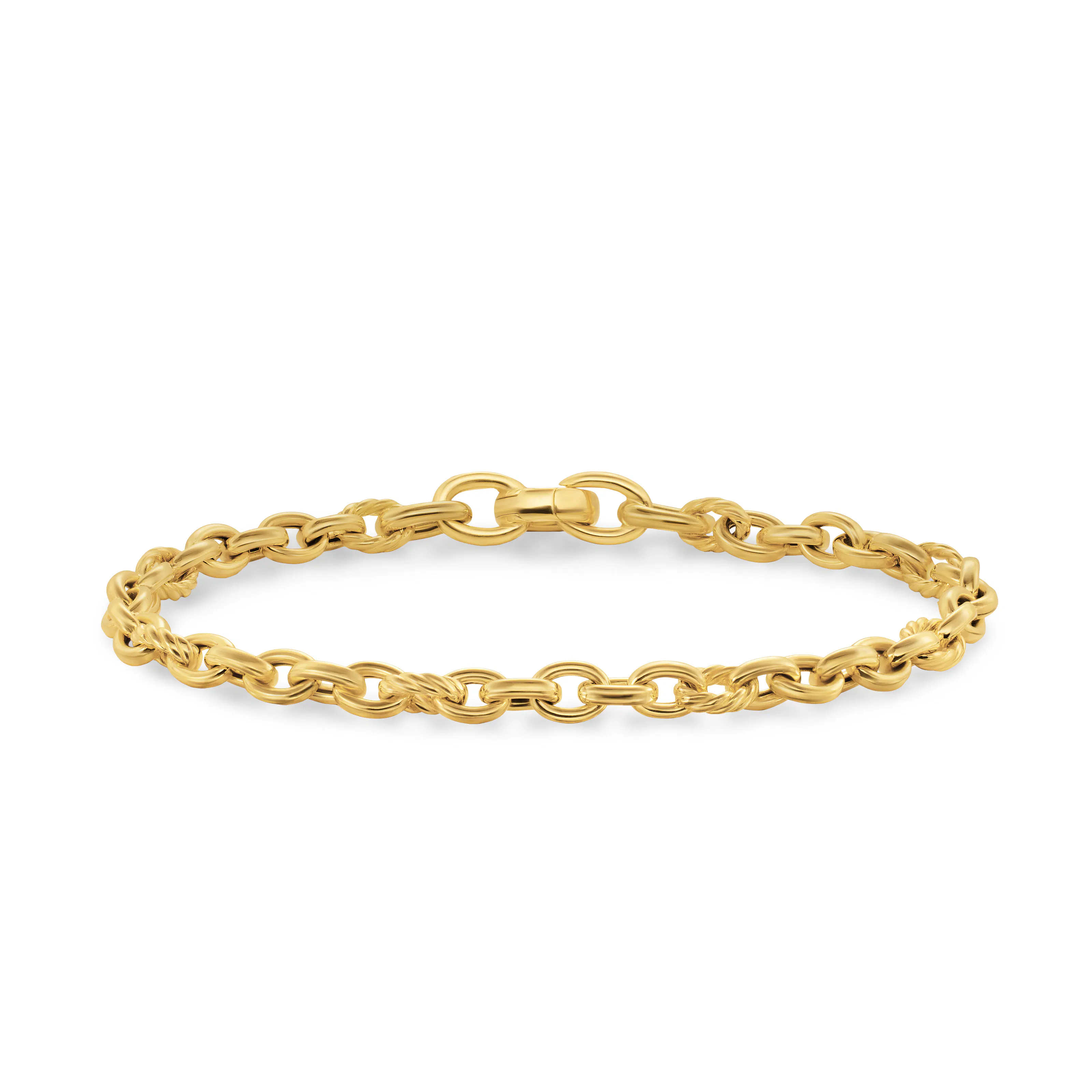 Vertical DY Mercer Petite Chain Bracelet in 18K Yellow Gold, 4.5mm