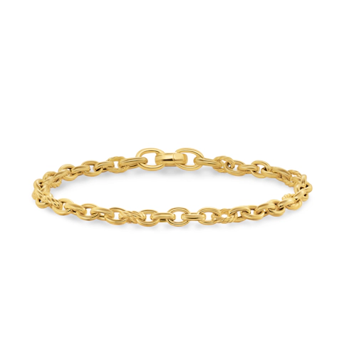 Vertical DY Mercer Petite Chain Bracelet in 18K Yellow Gold, 4.5mm