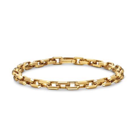 Vertical Streamline Heirloom Chain Link Bracelet in 18K Yellow Gold, 5.5mm