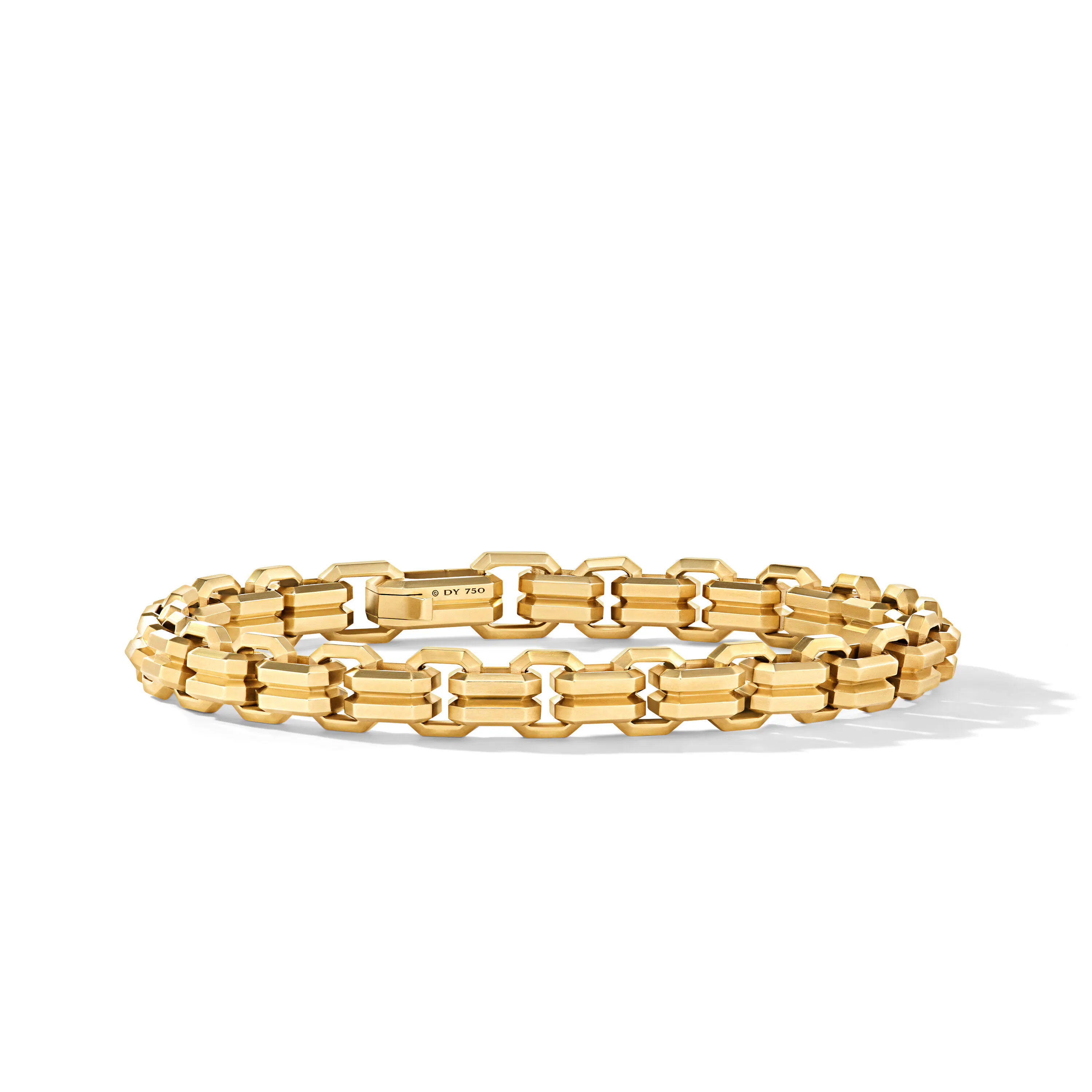 Vertical Streamline Double Heirloom Link Bracelet in 18K Yellow Gold, 8mm