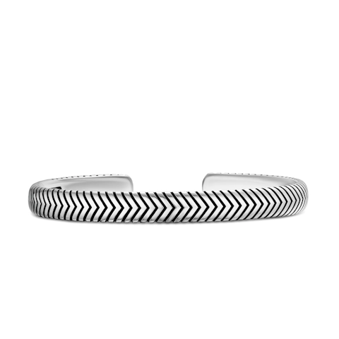 Vertical Chevron Cuff Bracelet in Sterling Silver, 8mm