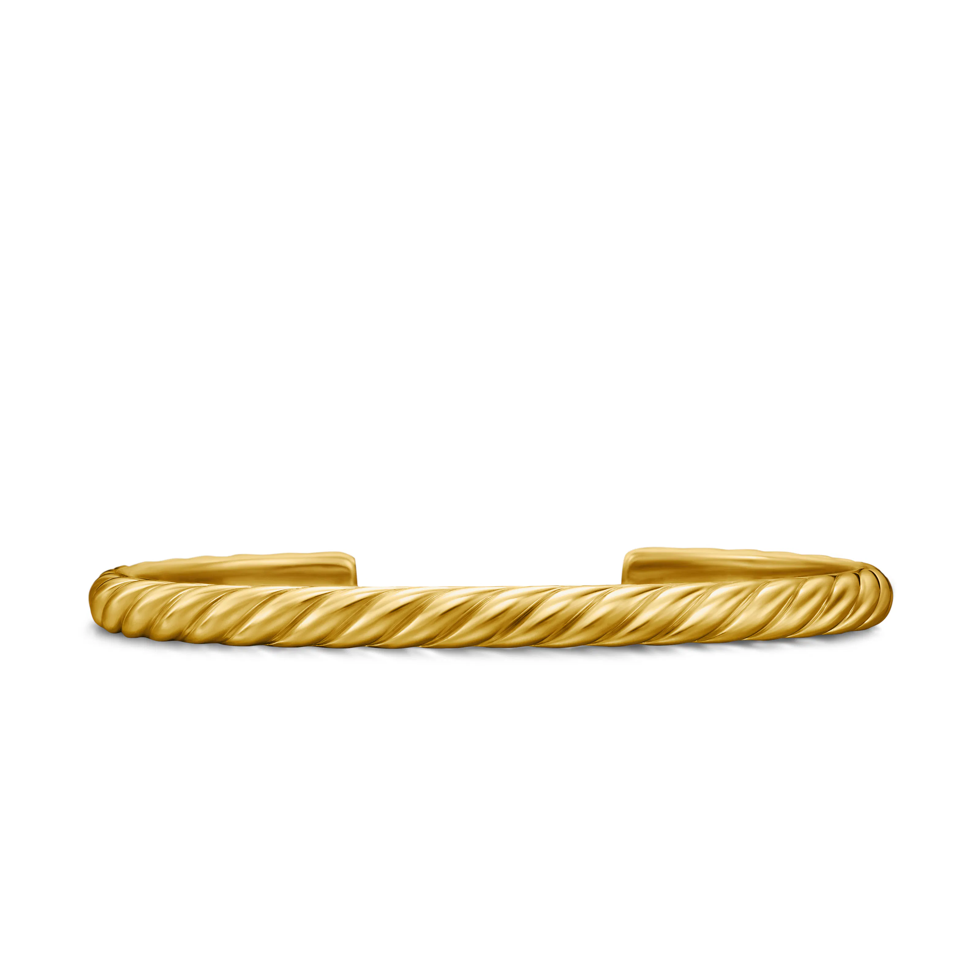 Vertical Sculpted Cable Cuff Bracelet in 18K Yellow Gold, 5.5mm