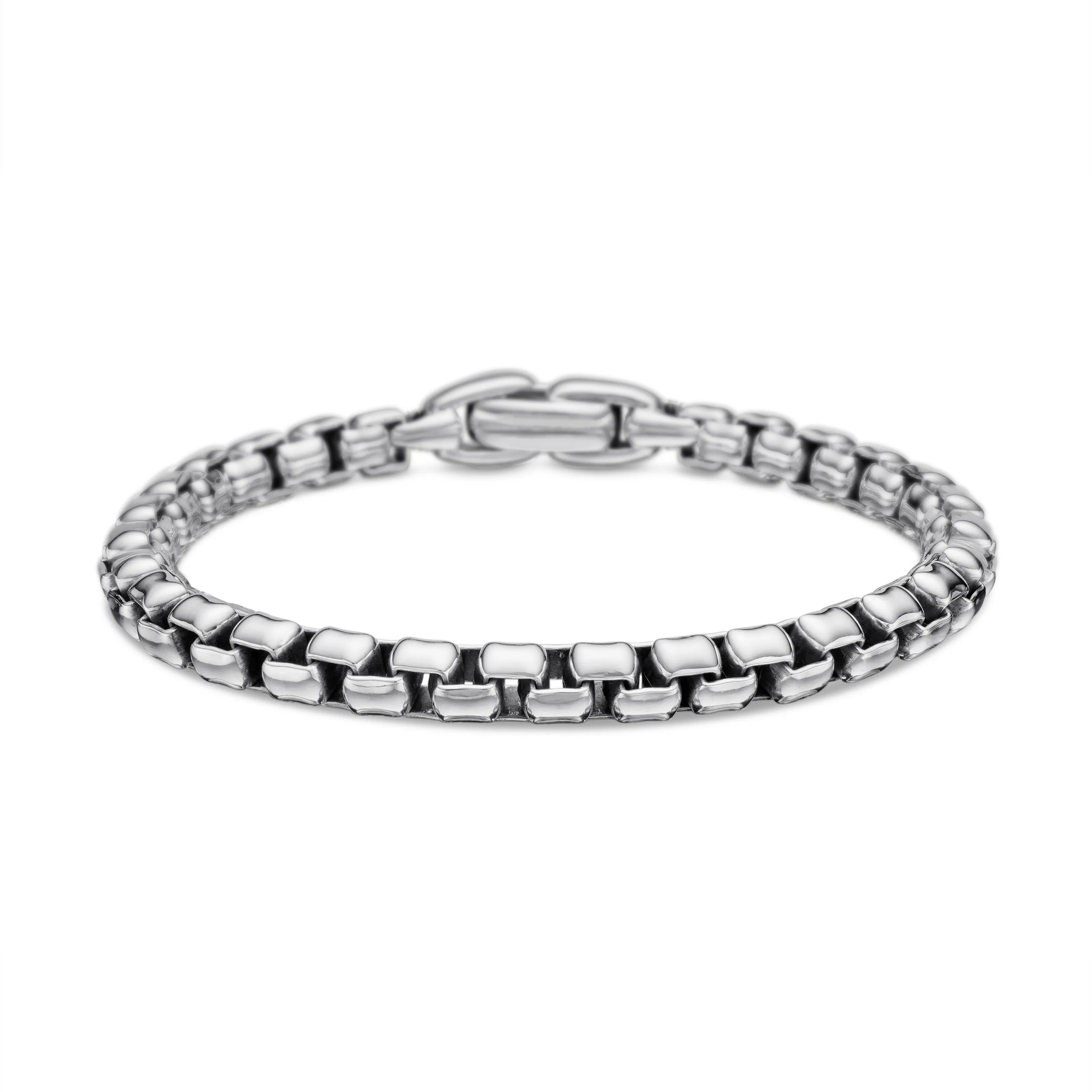 Vertical Box Chain Bracelet in Sterling Silver