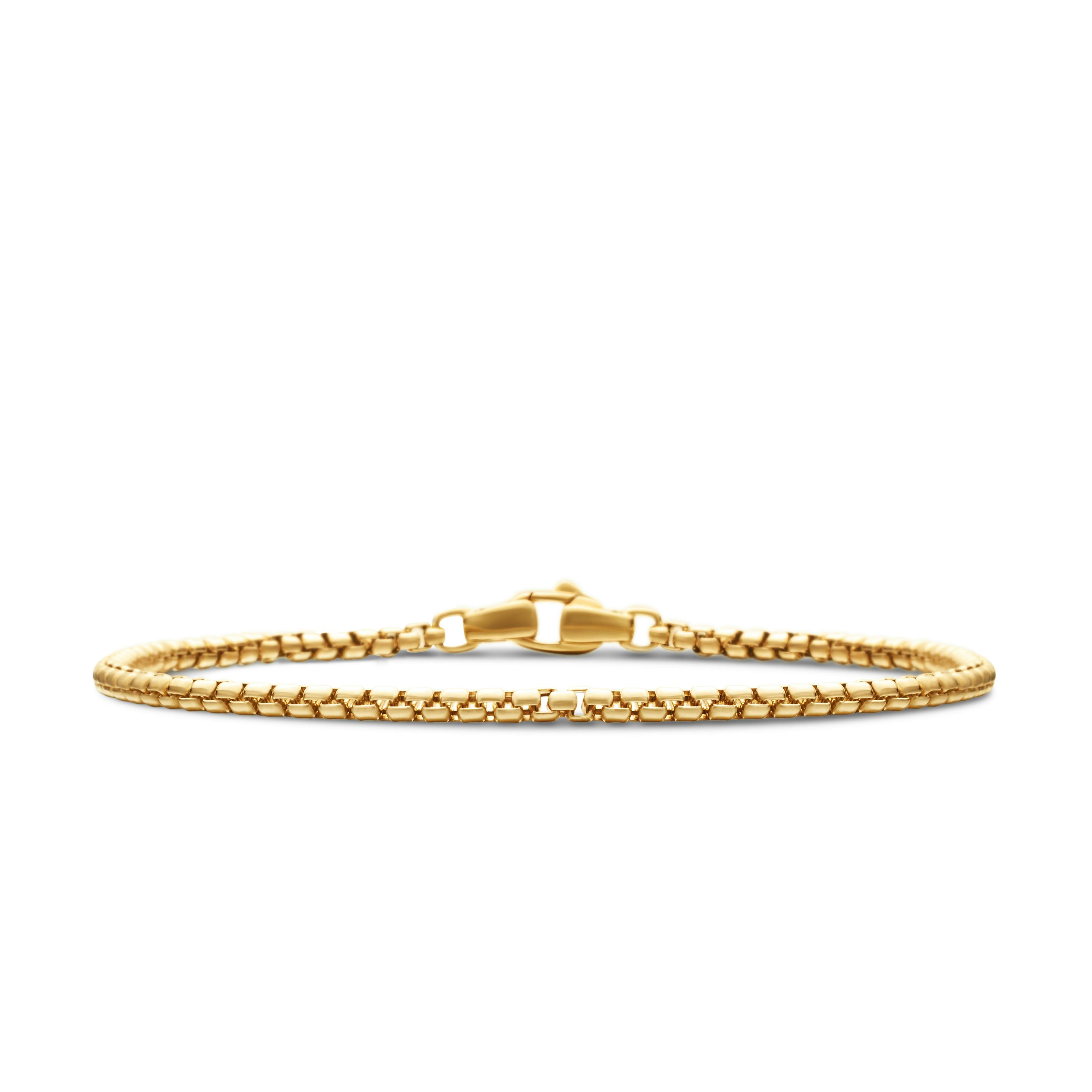 Vertical Box Chain Bracelet in 18K Yellow Gold, 2.7mm