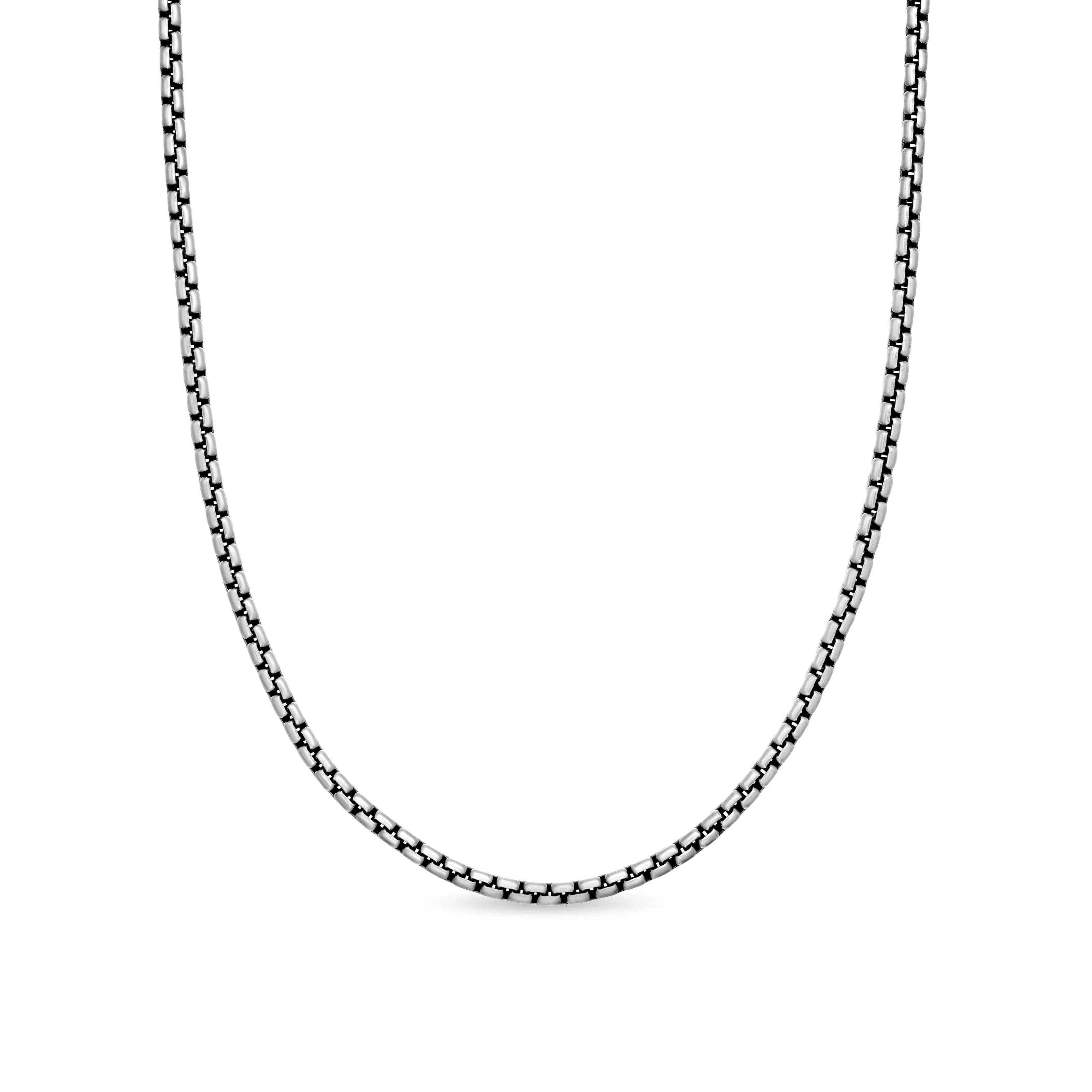 Vertical Box Chain Necklace in Sterling Silver, 2.7mm