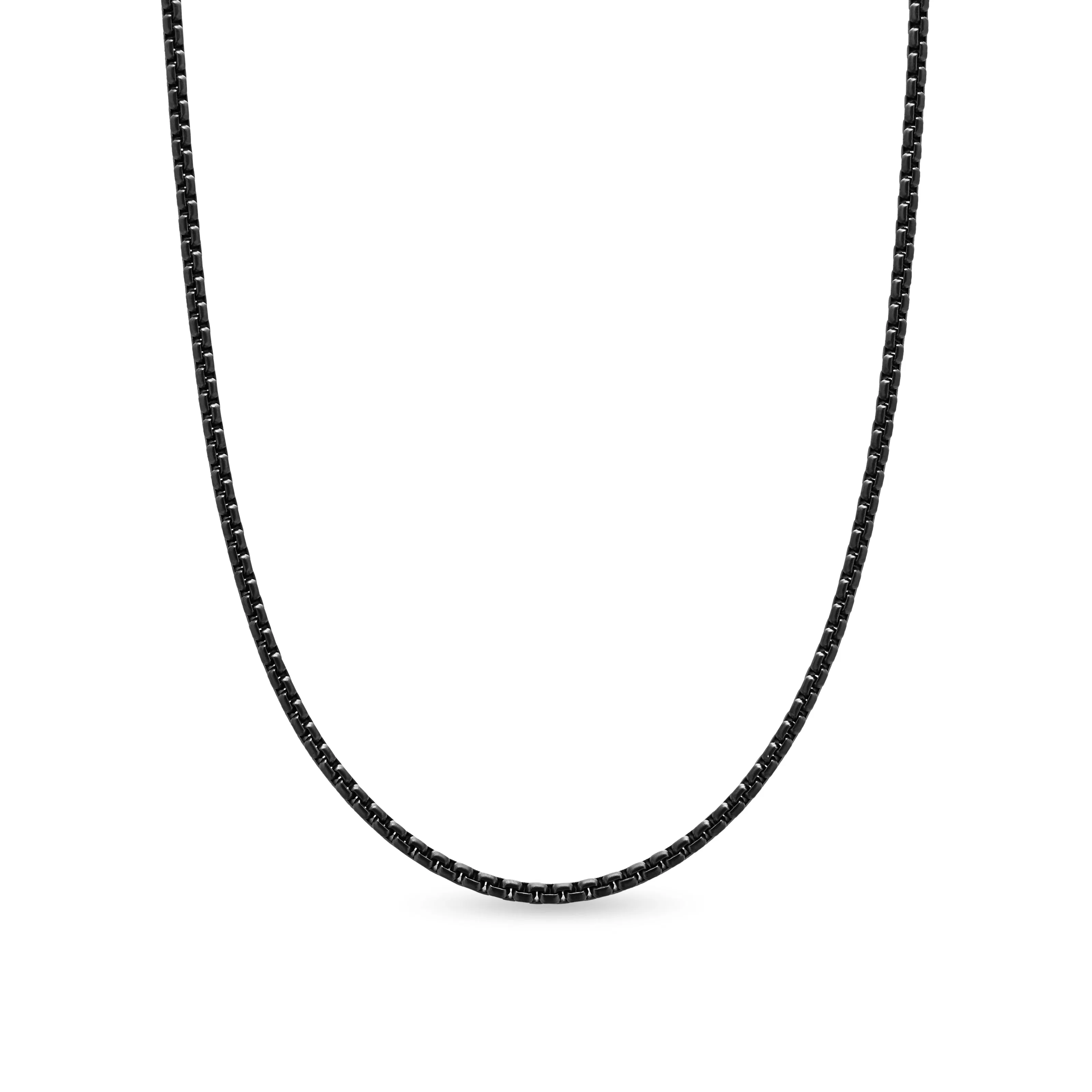 Vertical Box Chain Necklace in Stainless Steel, 2.7mm