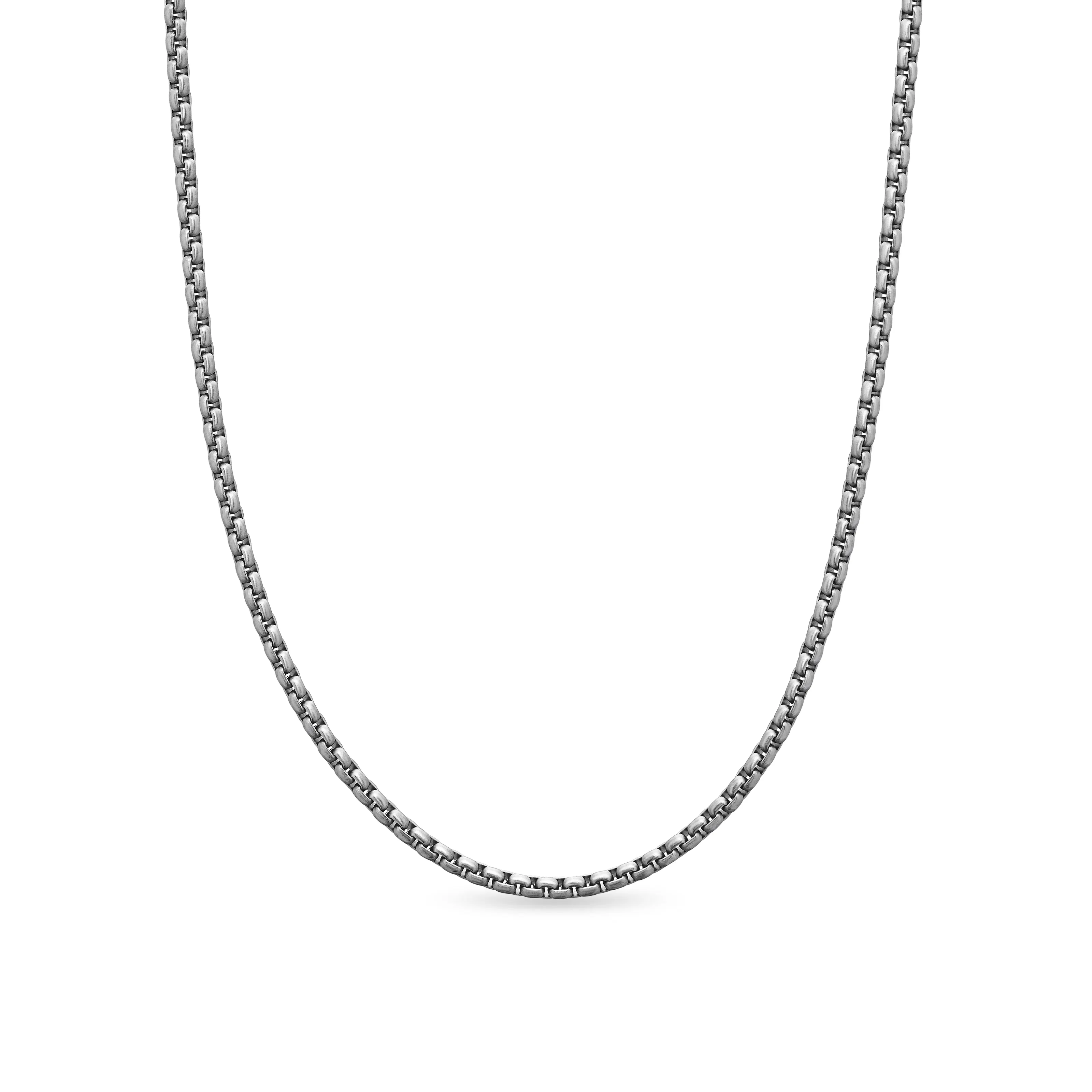 Vertical Box Chain Necklace in Grey Titanium, 2.7mm