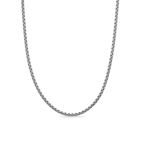 Vertical Box Chain Necklace in Grey Titanium, 2.7mm