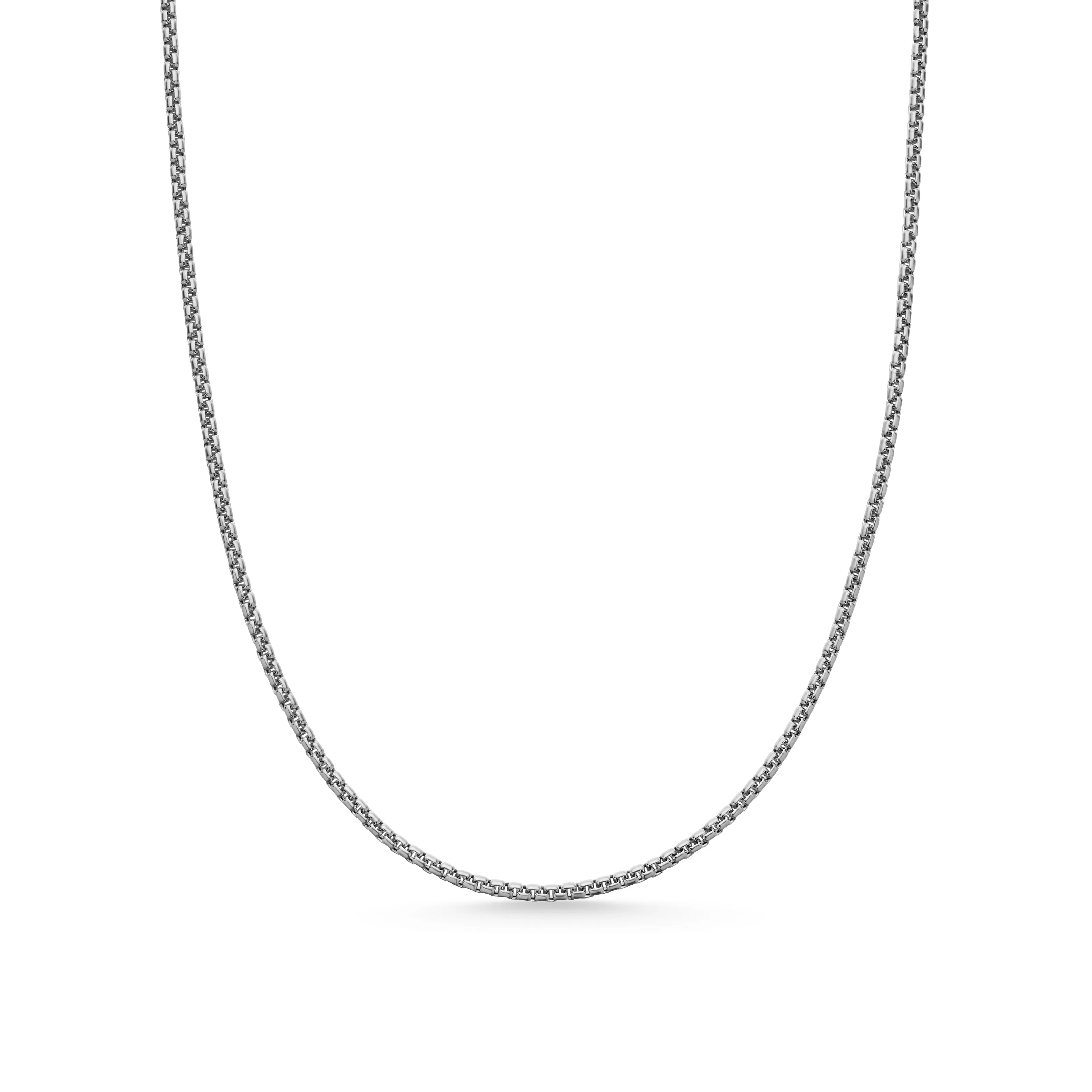 Vertical Box Chain Necklace in Sterling Silver with 14K Yellow Gold Accent, 1.7mm