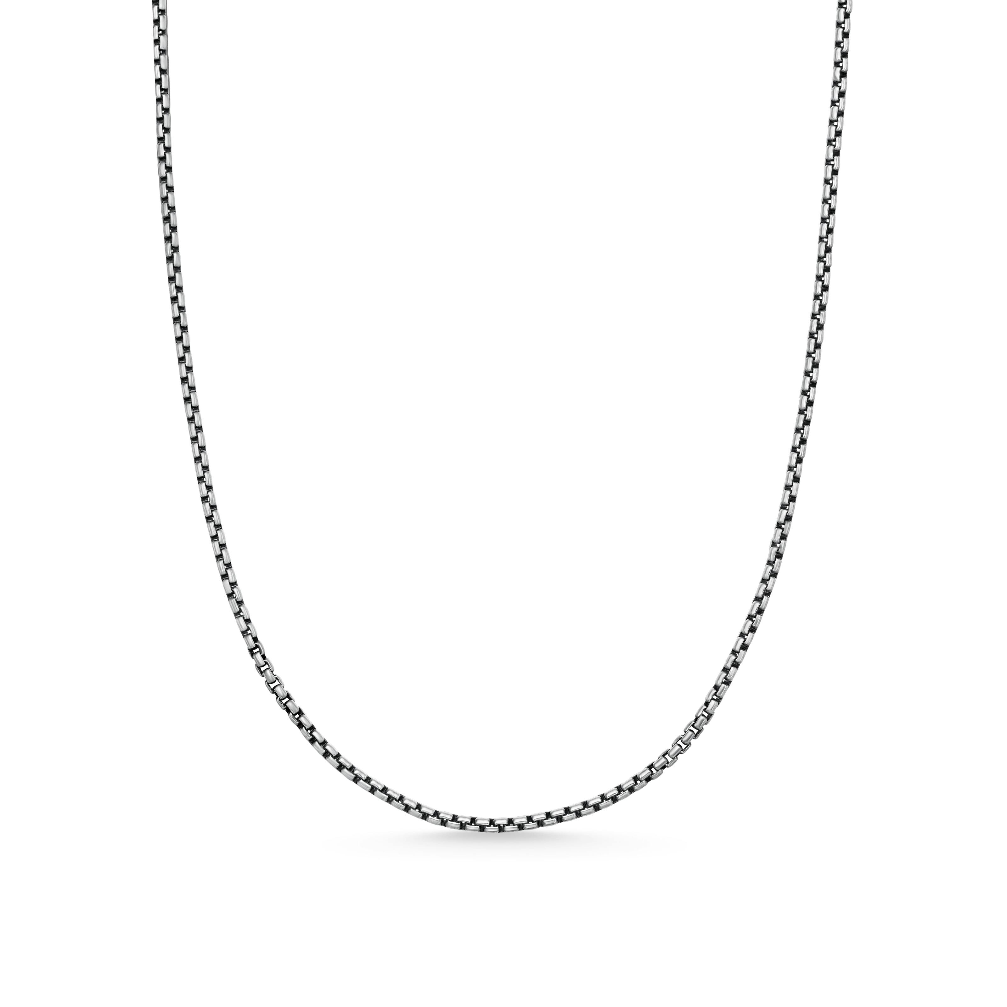 Vertical Box Chain Necklace in Sterling Silver, 1.7mm