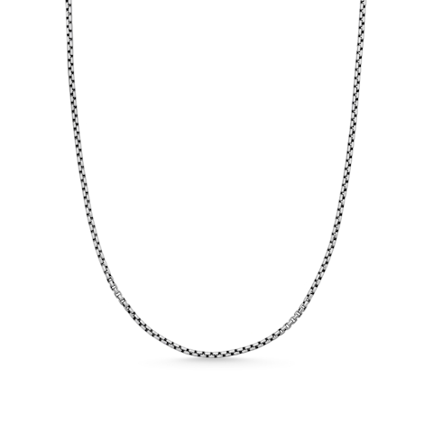 Vertical Box Chain Necklace in Sterling Silver, 1.7mm