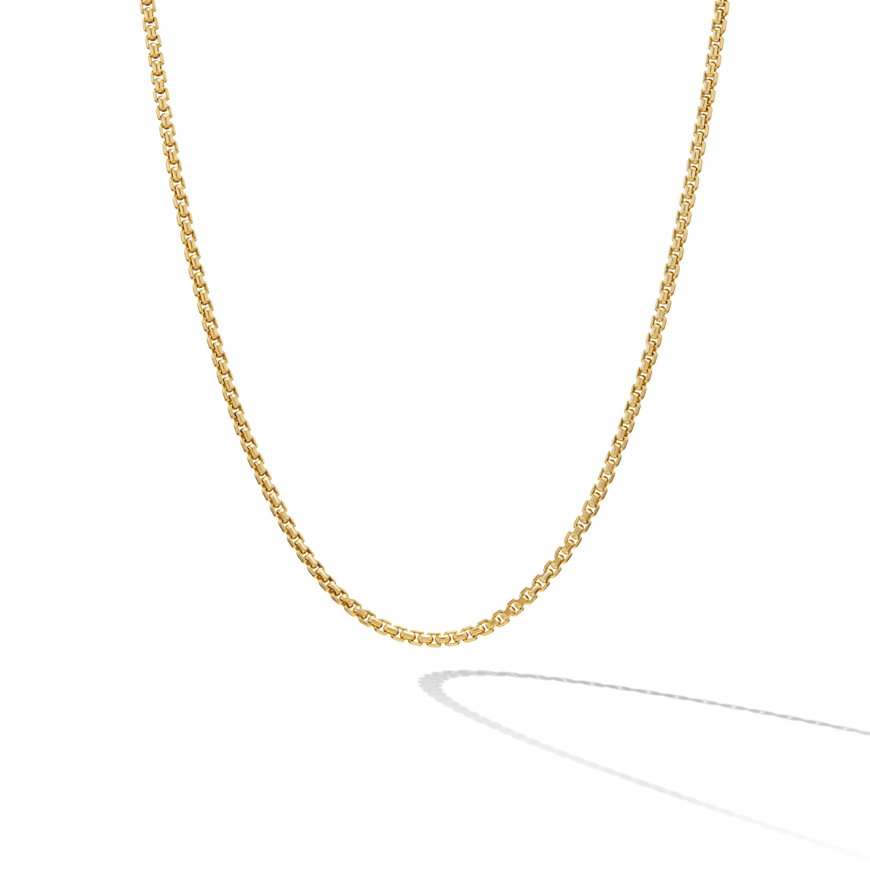 Vertical Box Chain Necklace in 18K Yellow Gold, 1mm