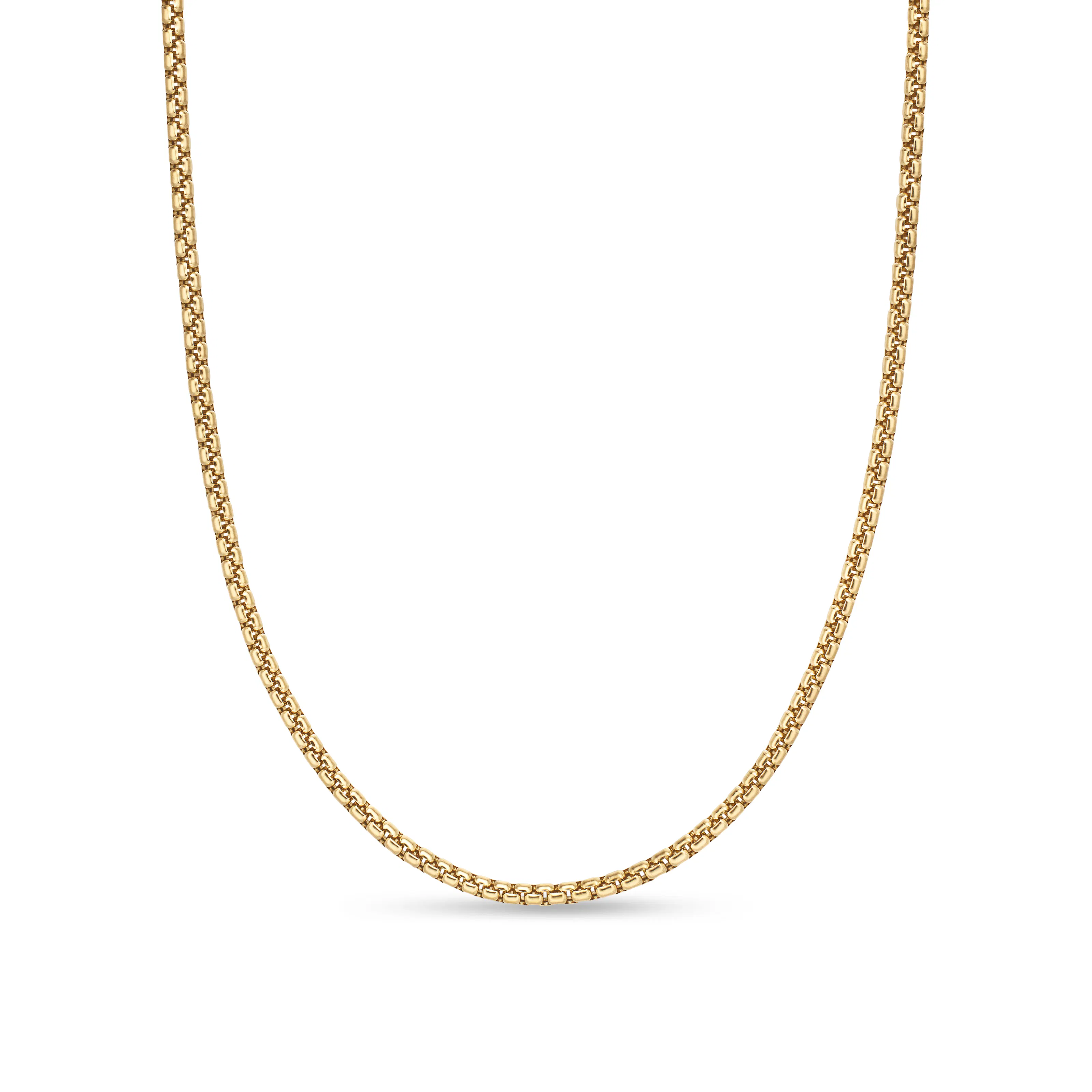 Vertical Box Chain Necklace in 18k Yellow Gold, 2.7mm