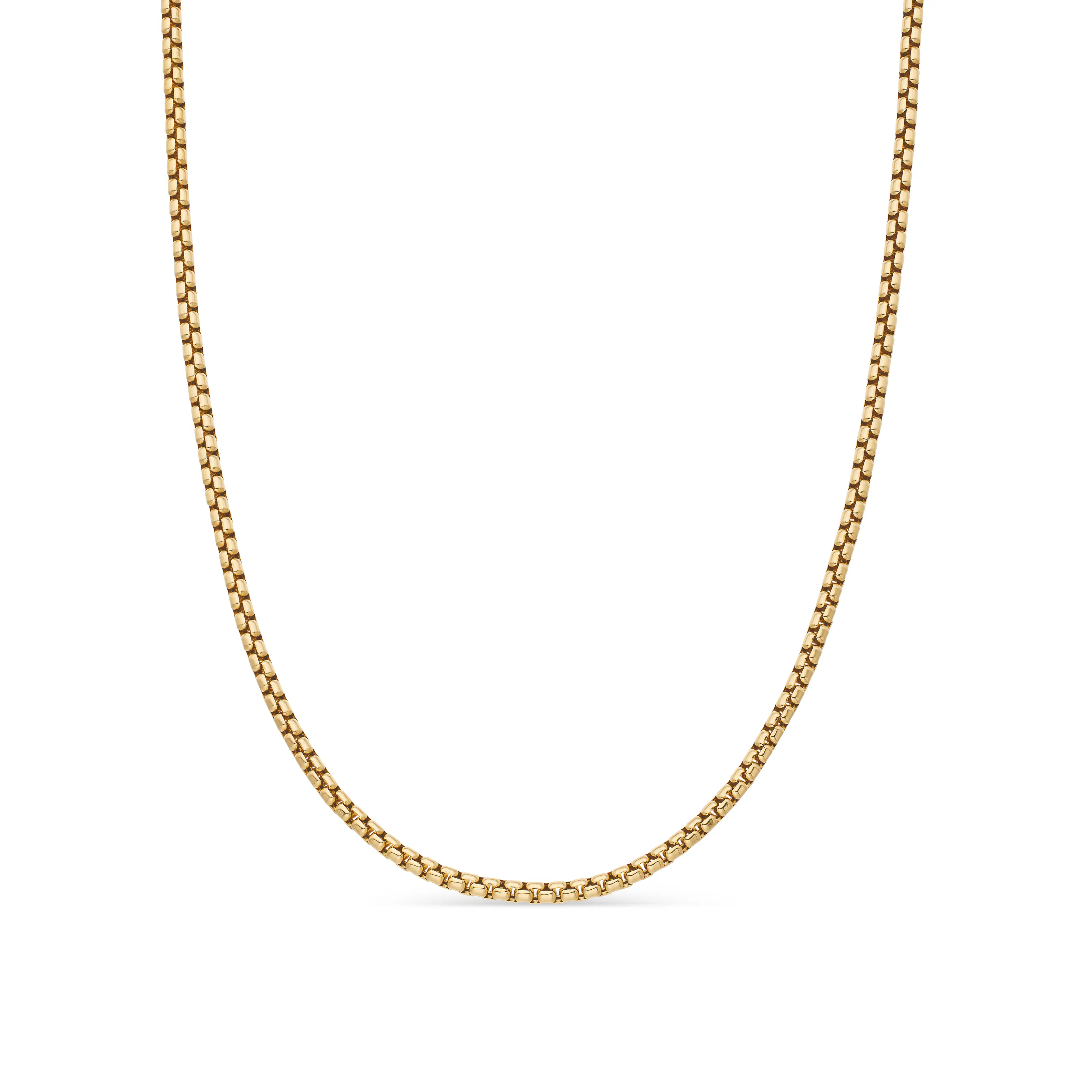 Vertical Box Chain Necklace in 18K Yellow Gold, 2.7mm