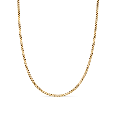 Vertical Box Chain Necklace in 18K Yellow Gold, 2.7mm
