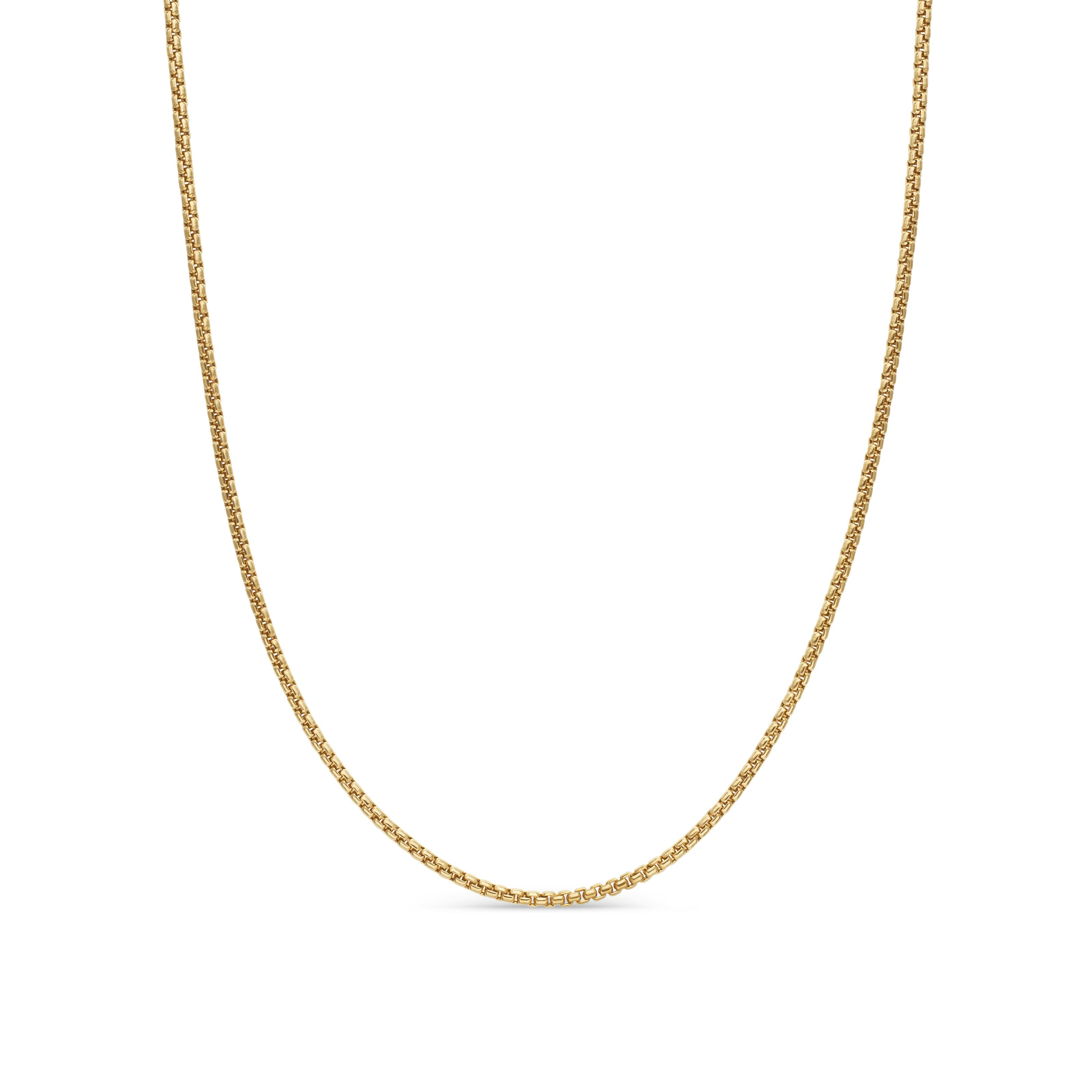 Vertical Box Chain Necklace in 18K Yellow Gold, 1.7mm