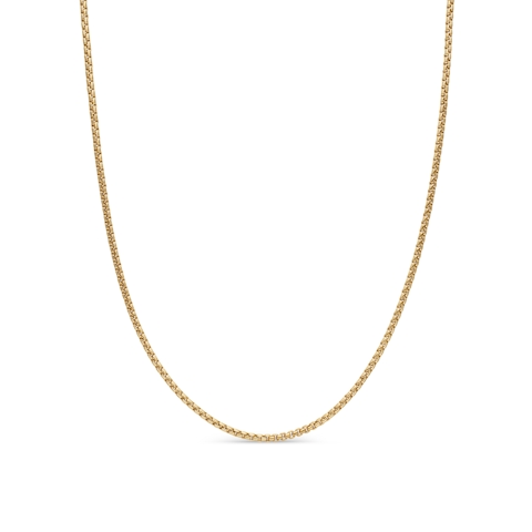 Vertical Box Chain Necklace in 18K Yellow Gold, 1.7mm