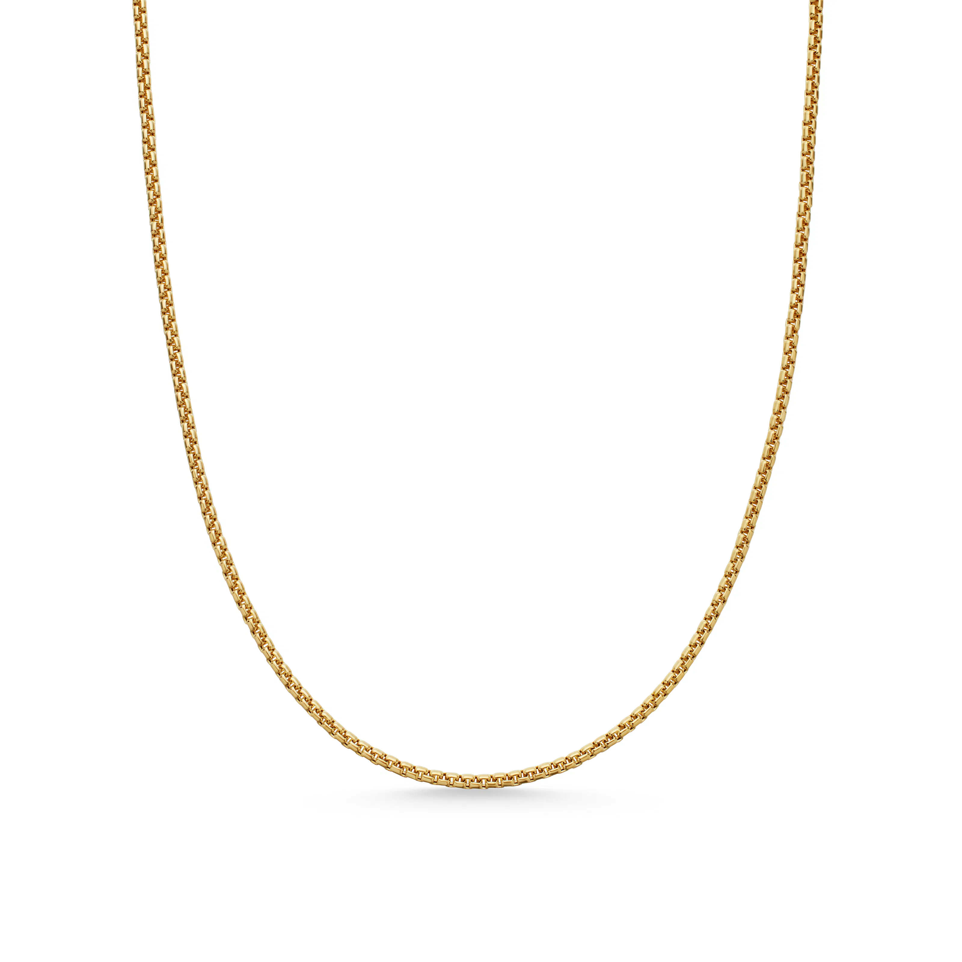 Vertical Box Chain Necklace in 18K Yellow Gold, 1.7mm