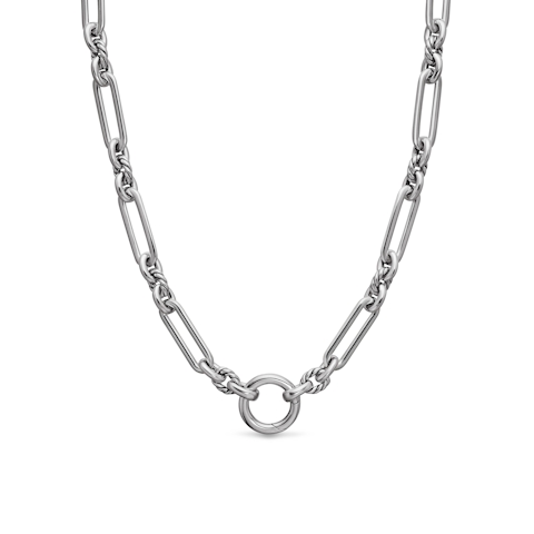 Vertical Lexington Chain Necklace in Sterling Silver, 7mm