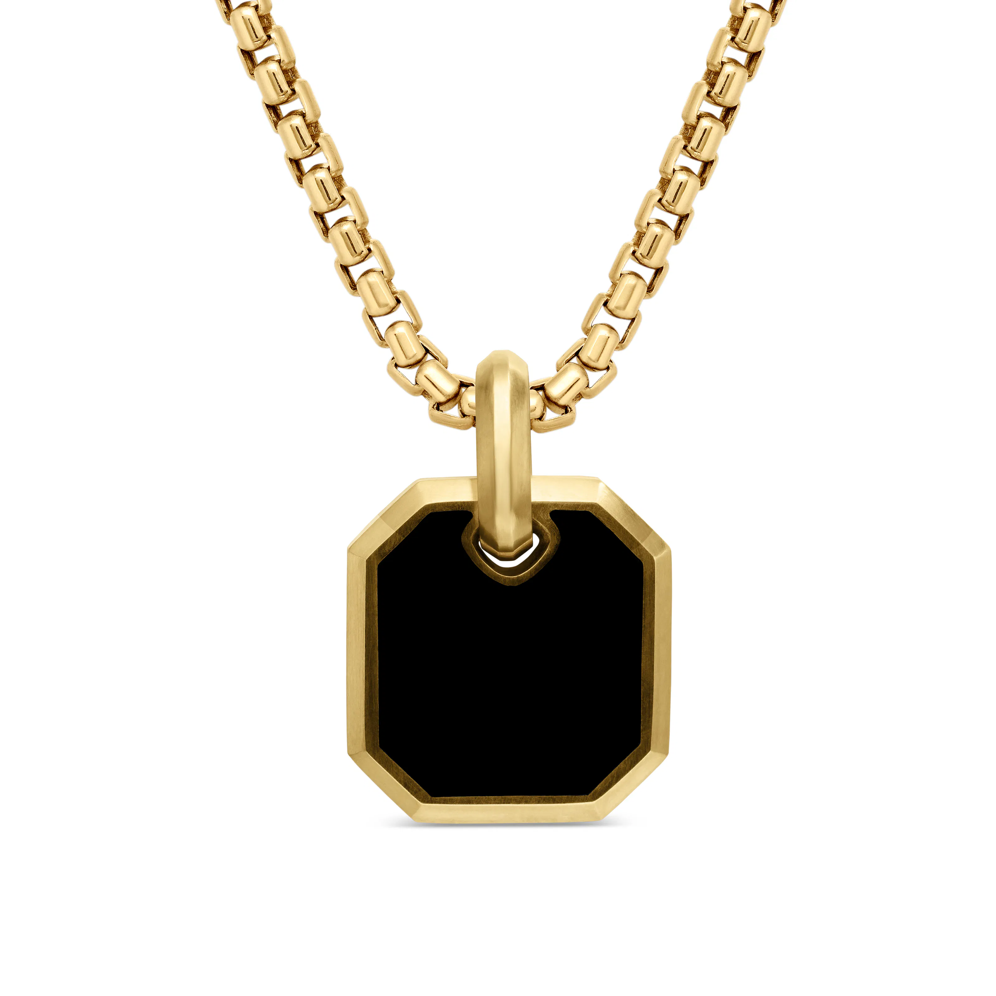 Vertical Roman Amulet in 18K Yellow Gold with Black Onyx, 15mm