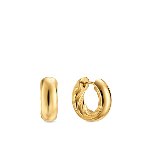 Vertical DY Mercer Micro Hoop Earrings in 18K Yellow Gold, 13.4mm