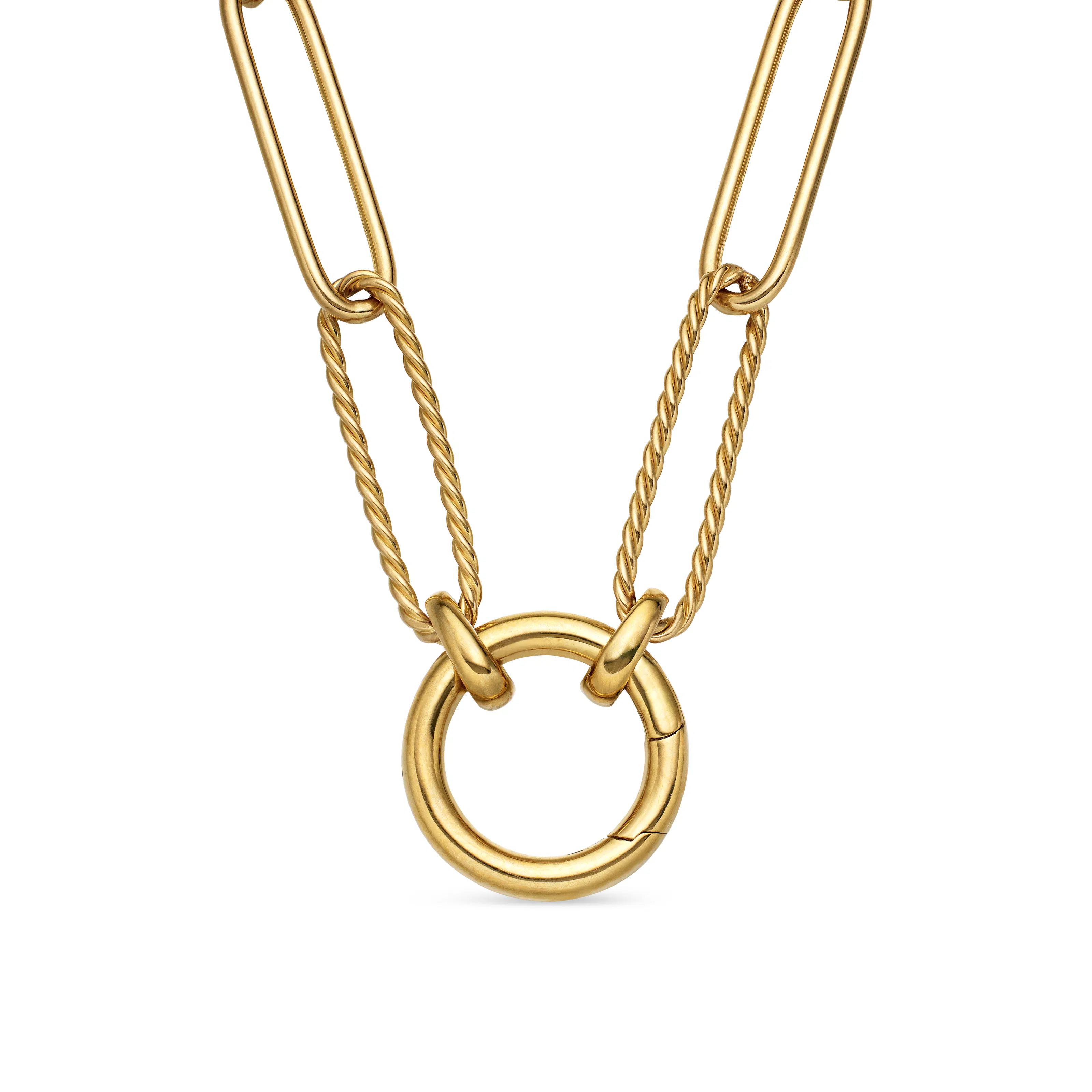 Vertical DY Madison Elongated Chain Necklace in 18K Yellow Gold, 5mm