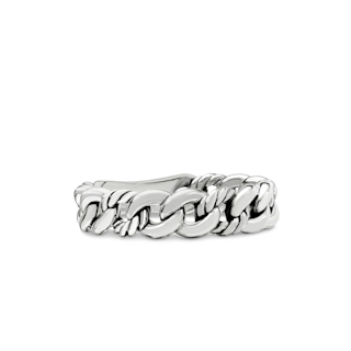 Vertical Belmont Curb Link Band Ring in Sterling Silver, 5mm