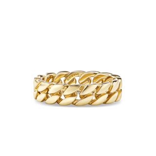 Vertical Curb Chain Band Ring in 18K Yellow Gold, 6mm