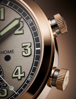 patek philippe watch close-up to crown shot