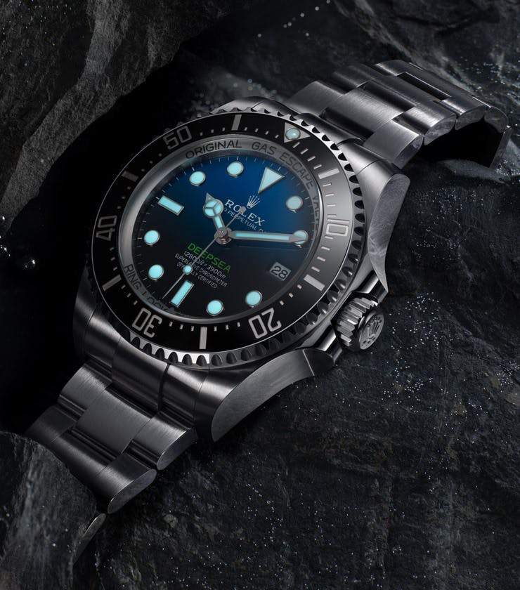 Rolex Deepsea Underwater with lume showing