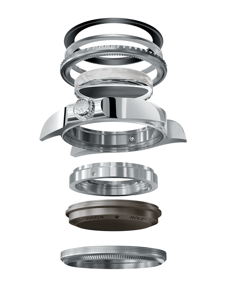 Explosion of Rolex Deepsea internal components